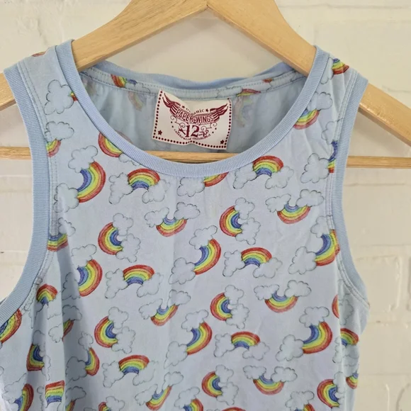 Paper Wings Organic Cotton Rainbow Tank Top Kids Size 12 - Picture 2 of 5